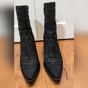 Jeffrey Campbell and Free People Floral Embossed Western Ankle Boot